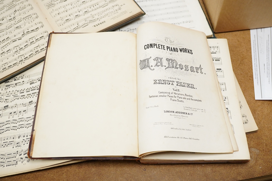 Mozart interest, four leather bound vols, Publ by Mannheim to include Mozart Sonatas